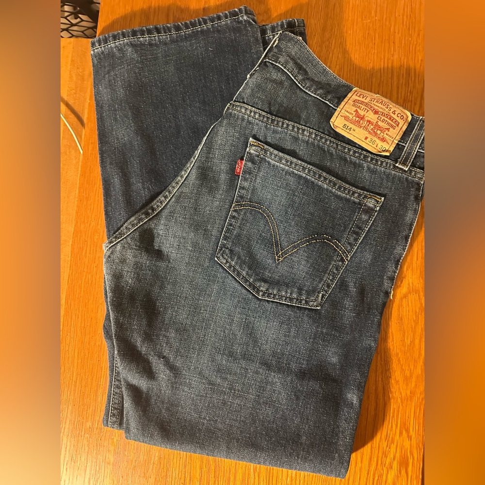Levi's Men's Blue Jeans~514 Slim Straight Denim~36x30